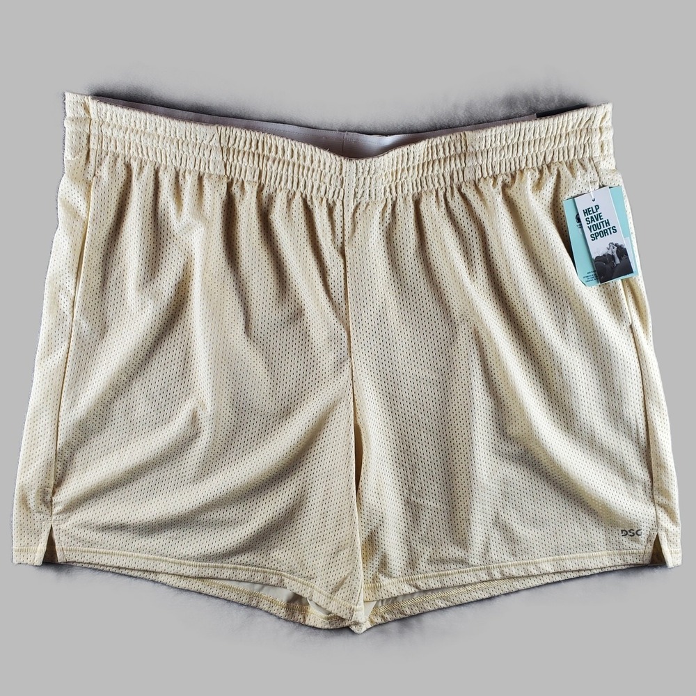 DSG Mid Rise Mesh Athletic Shorts Womens 2XL Light Sand Elastic Waist Lined New